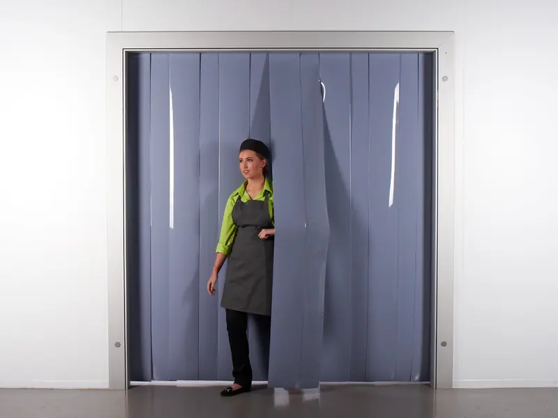 Cortina de PVC opaca cinza